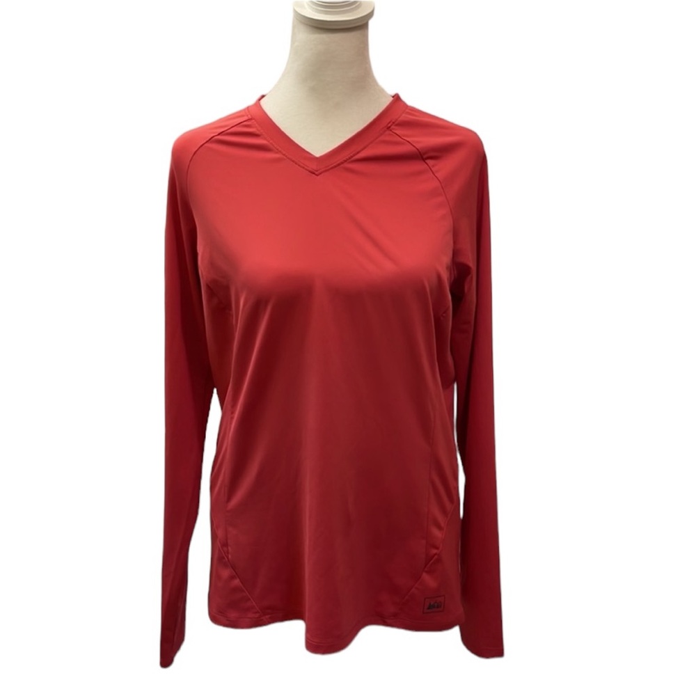 REI Women's Pink Long Sleeve V-neck Athletic Top. Size S. VGUC
